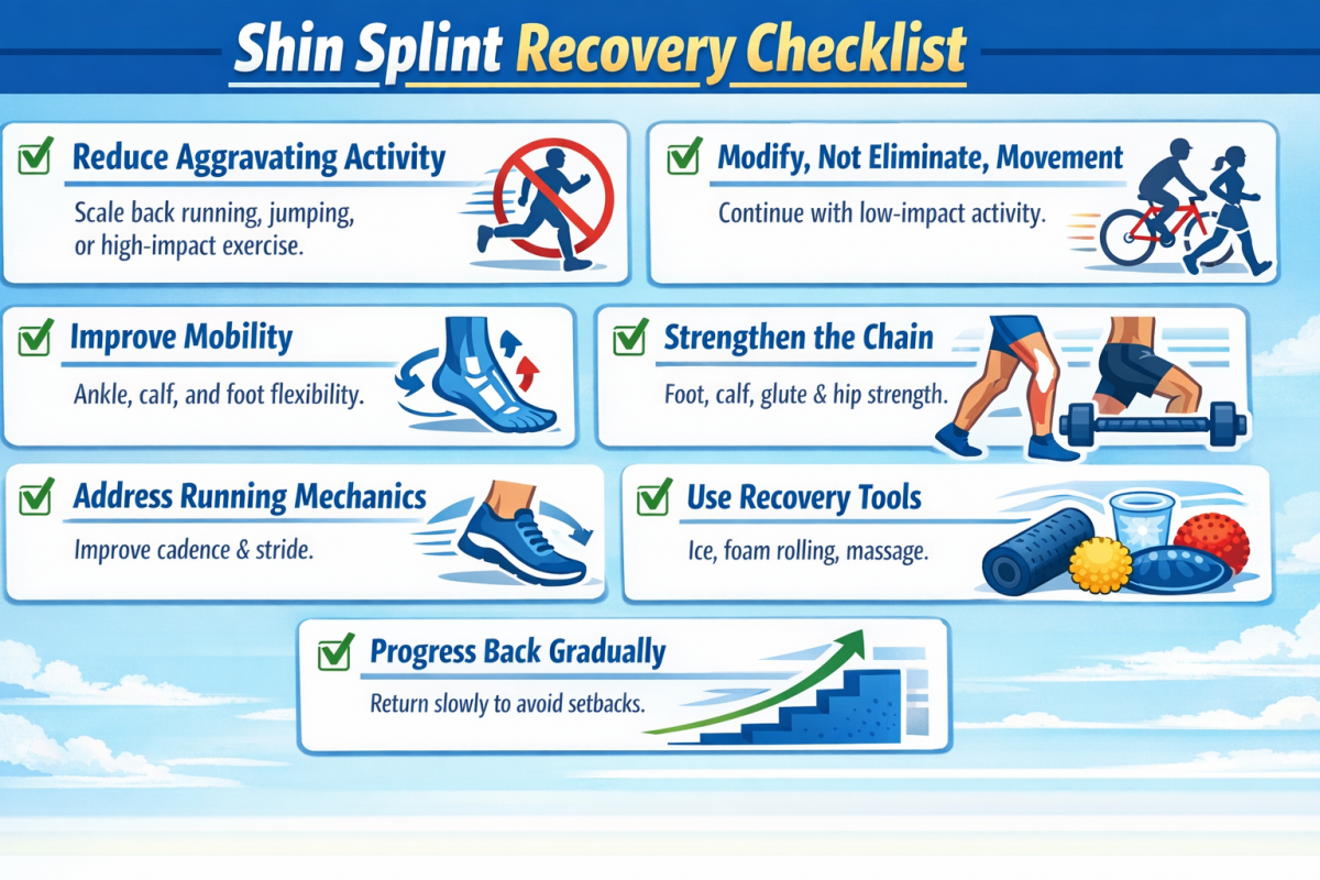 How to get rid of shin splints with rest, movement correction, strength, and recovery tools